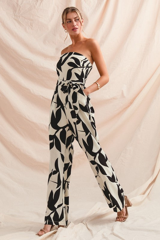 Steph Printed Tube Top Jumpsuit