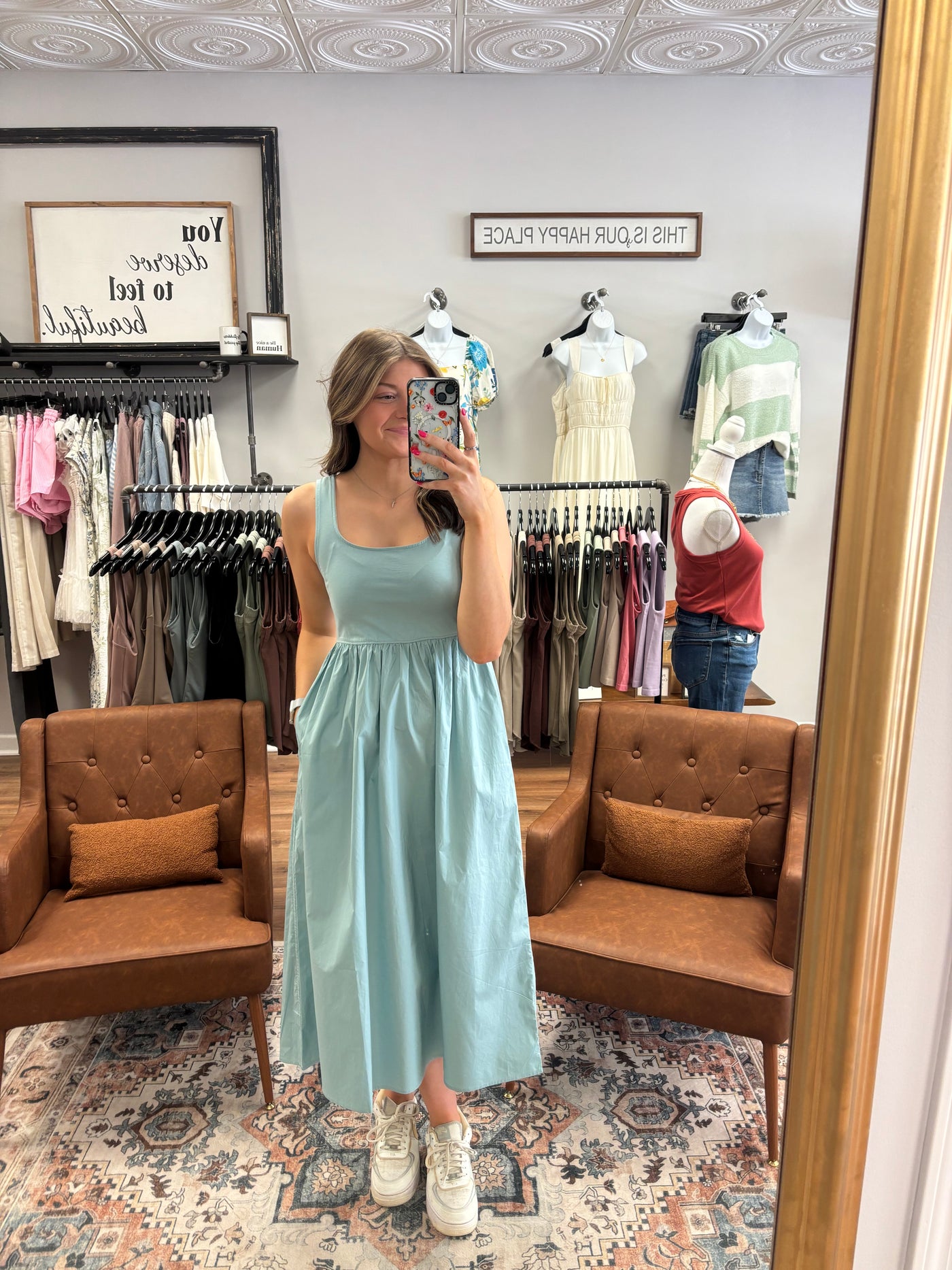 Amayah Mixed Media Midi Dress