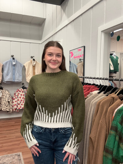 Parker Contrast Striped Crewneck Sweater