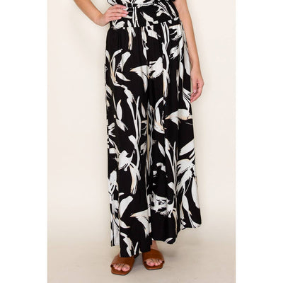 STACCATO - FLORAL PRINT PANTS: NAVY / S-M-L-XL(2-2-2-1)