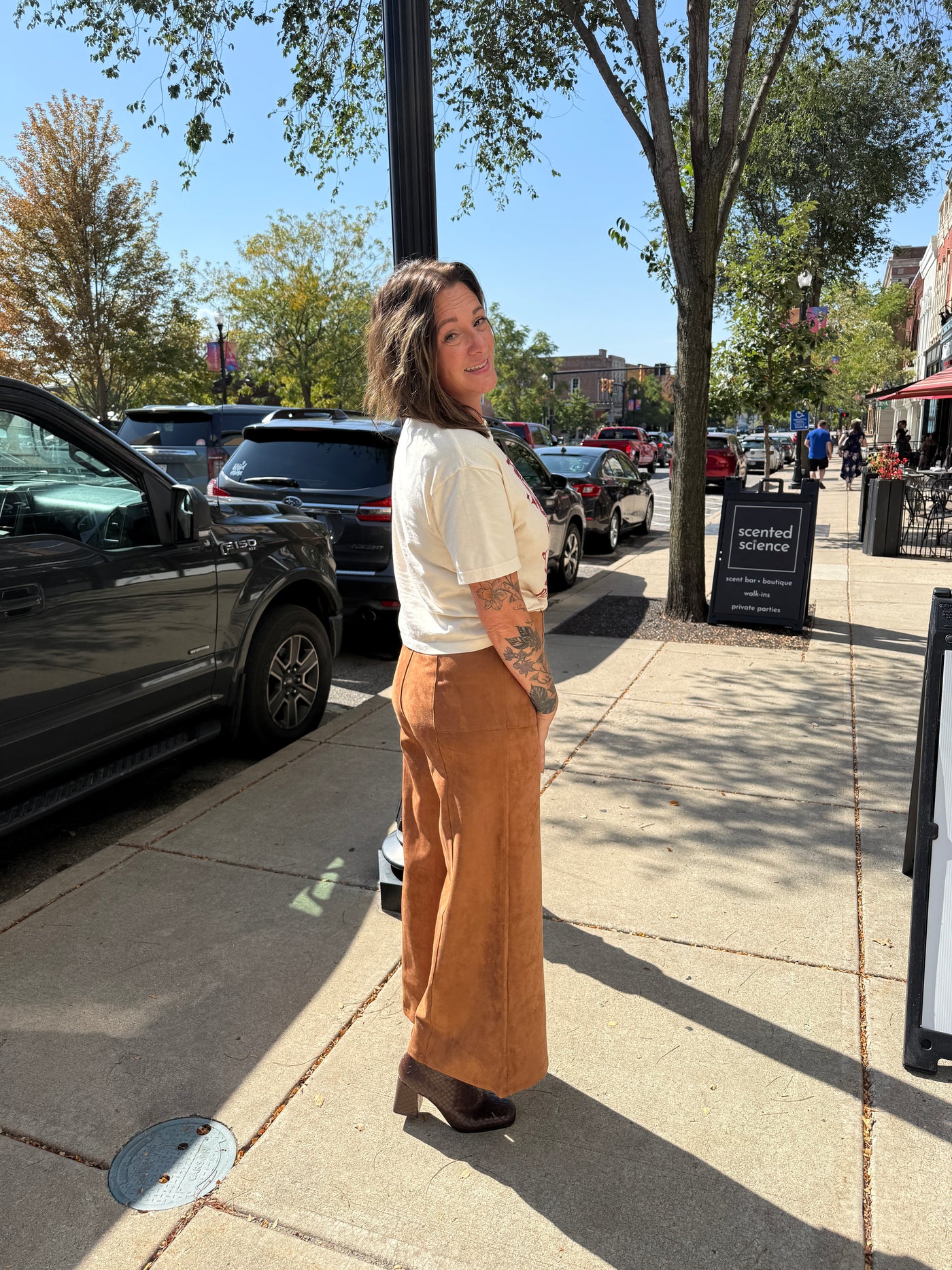 Big Sky Wide Leg Suede Pants