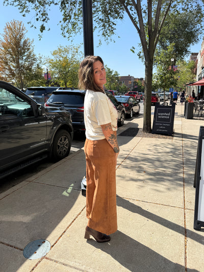 Big Sky Wide Leg Suede Pants
