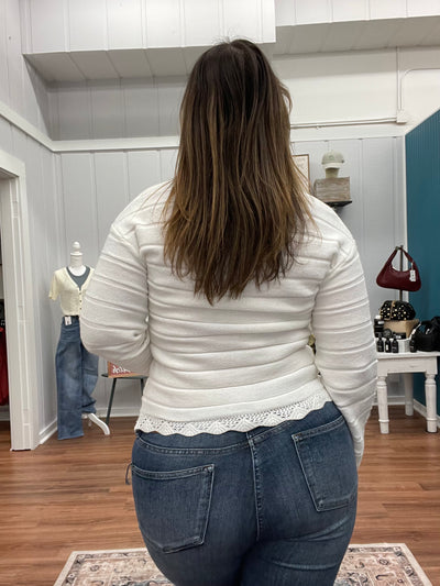 Catherine Trimmed Button Down Cardigan