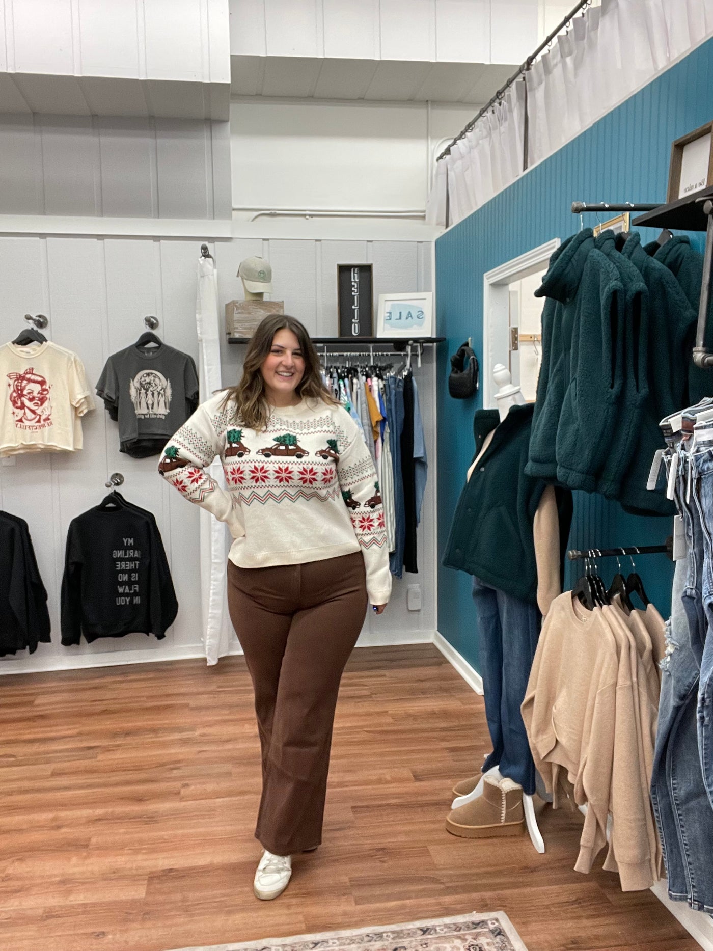 Christmas Tree Truck Sweater