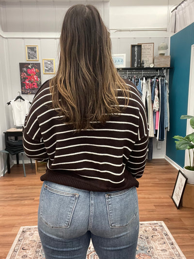 Stevie Mock Neck Striped Sweater