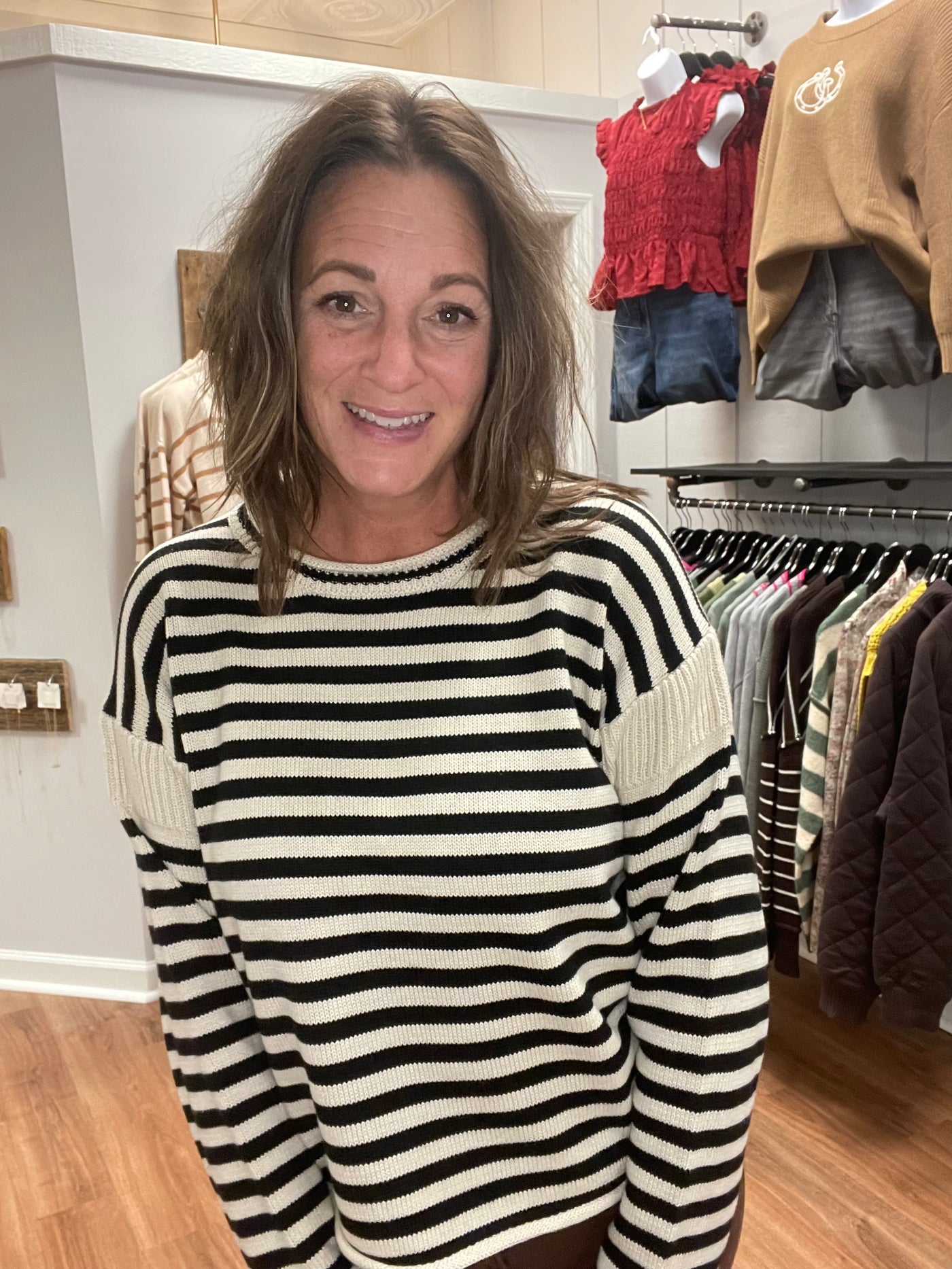 Glinda Striped Knit Crewneck Sweater