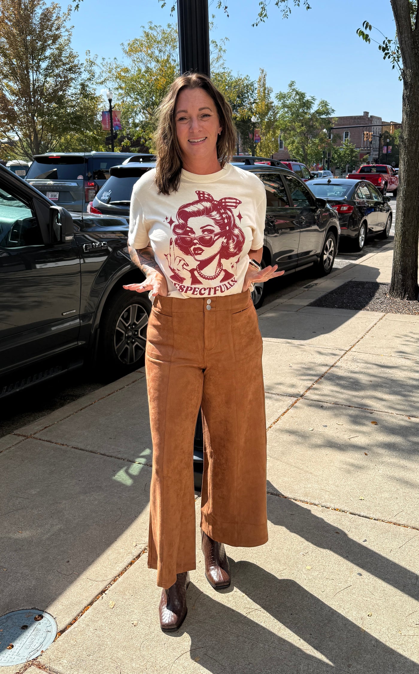 Big Sky Wide Leg Suede Pants