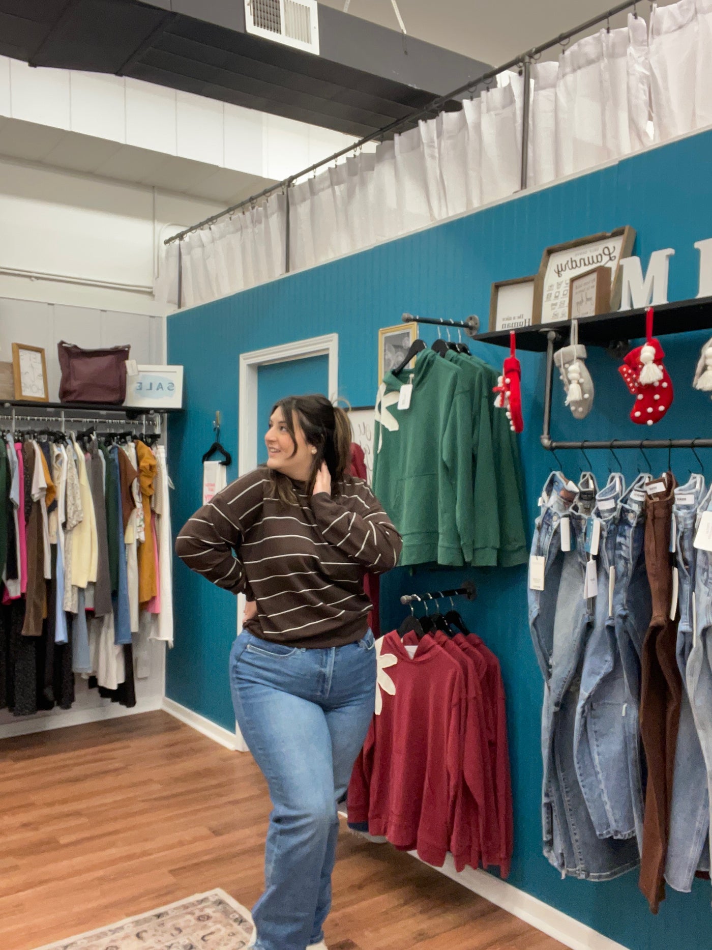 Harley Striped Long Sleeve Crewneck Top