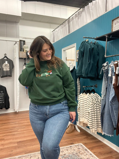 Weiner Dog Graphic Holiday Sweatshirt