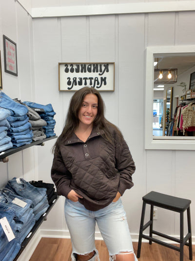 Gabbie Quilted Quarter Snap Pullover