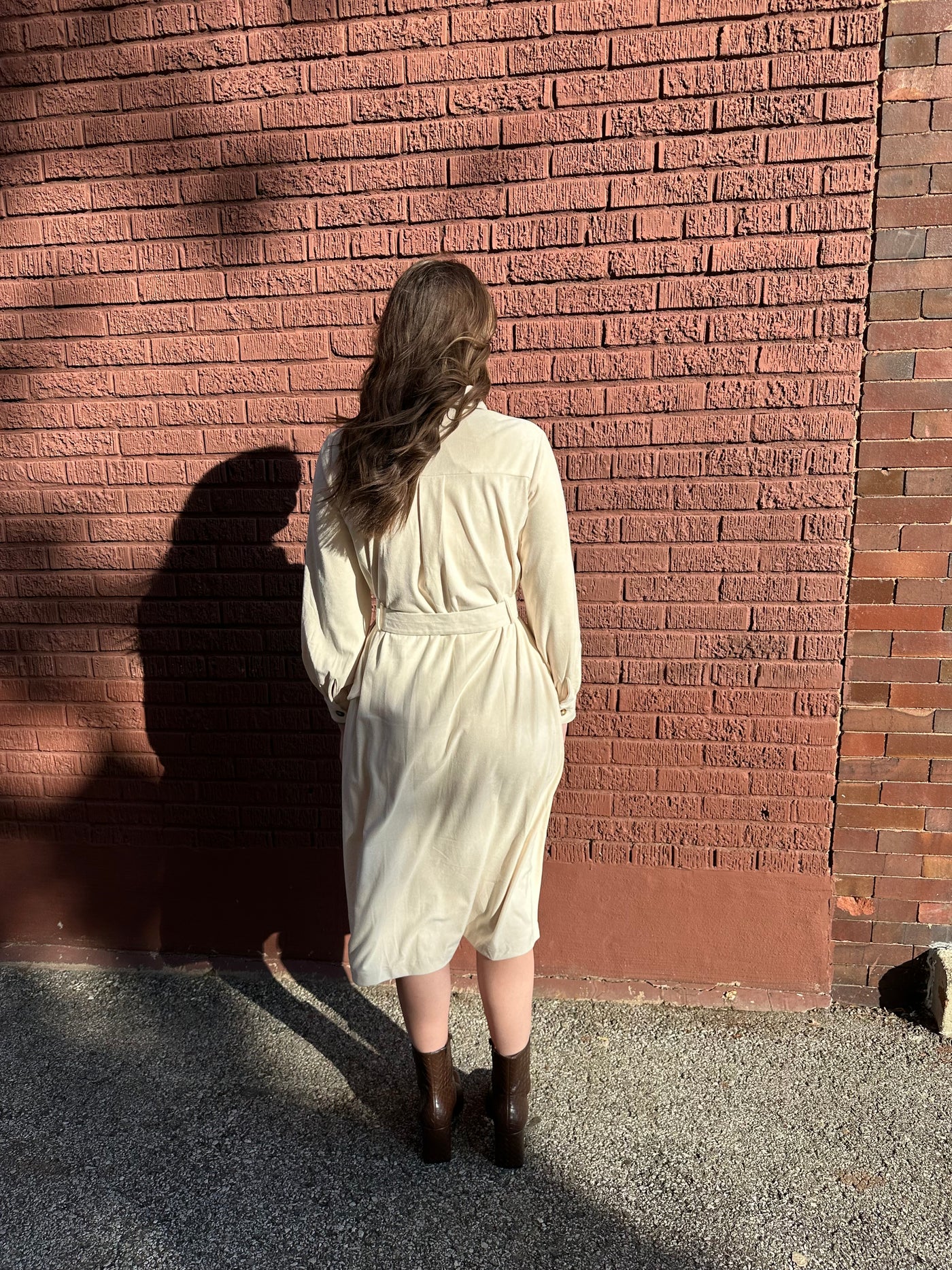 Elisa Suede Shirt Midi Dress