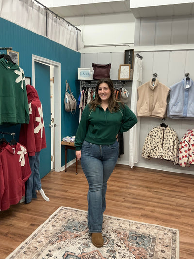 Bells Half Zip Piping Detail Top