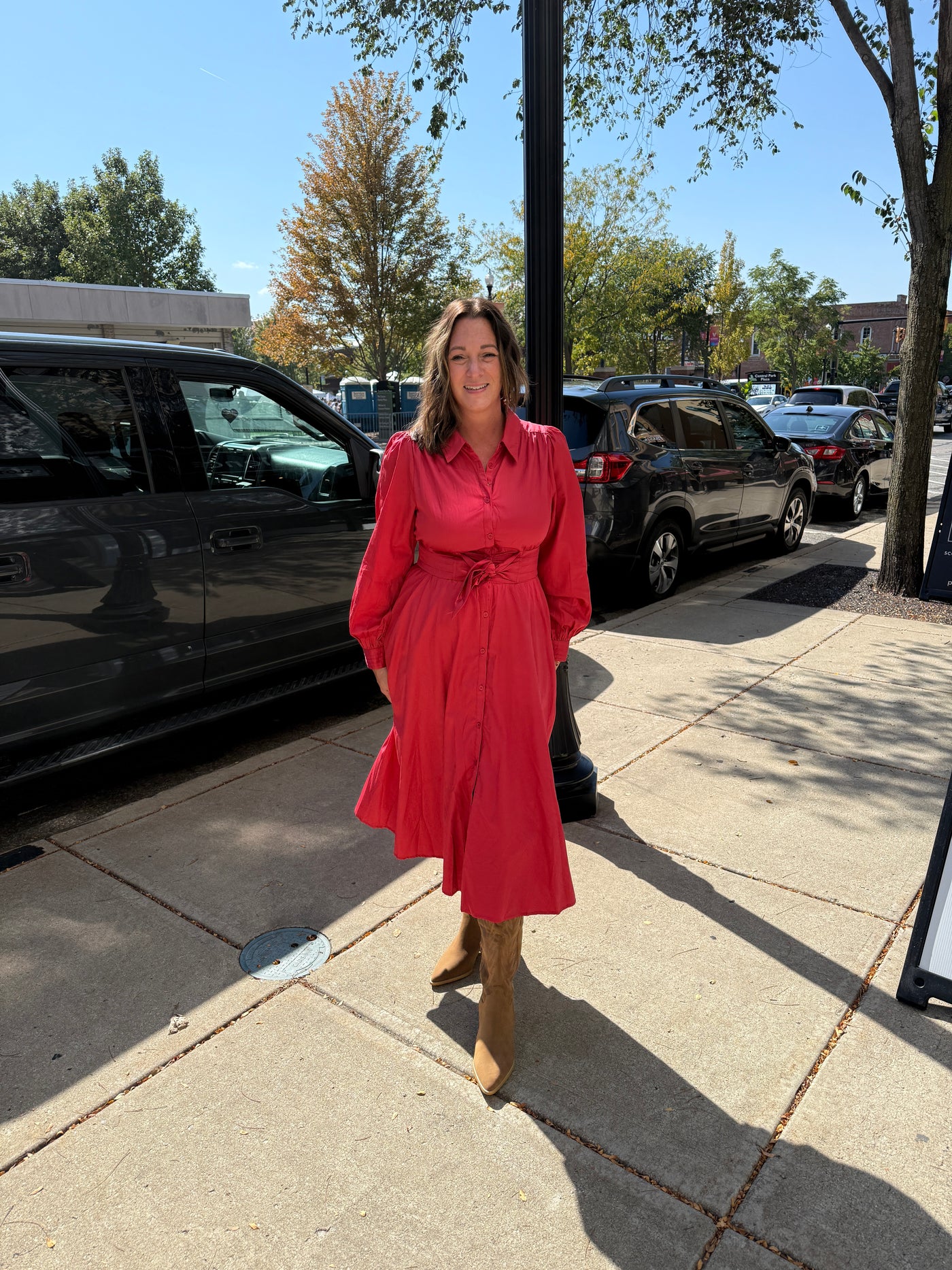Chili Pepper Front Tie Midi Dress
