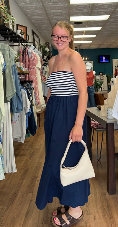 Endless Summer Mix Media Strapless Dress