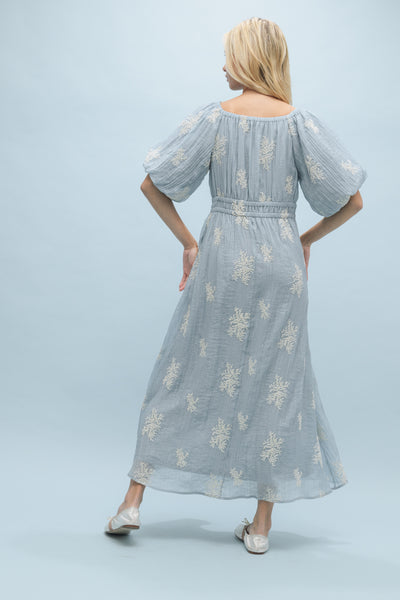 Skye Floral Embroidered Midi Dress