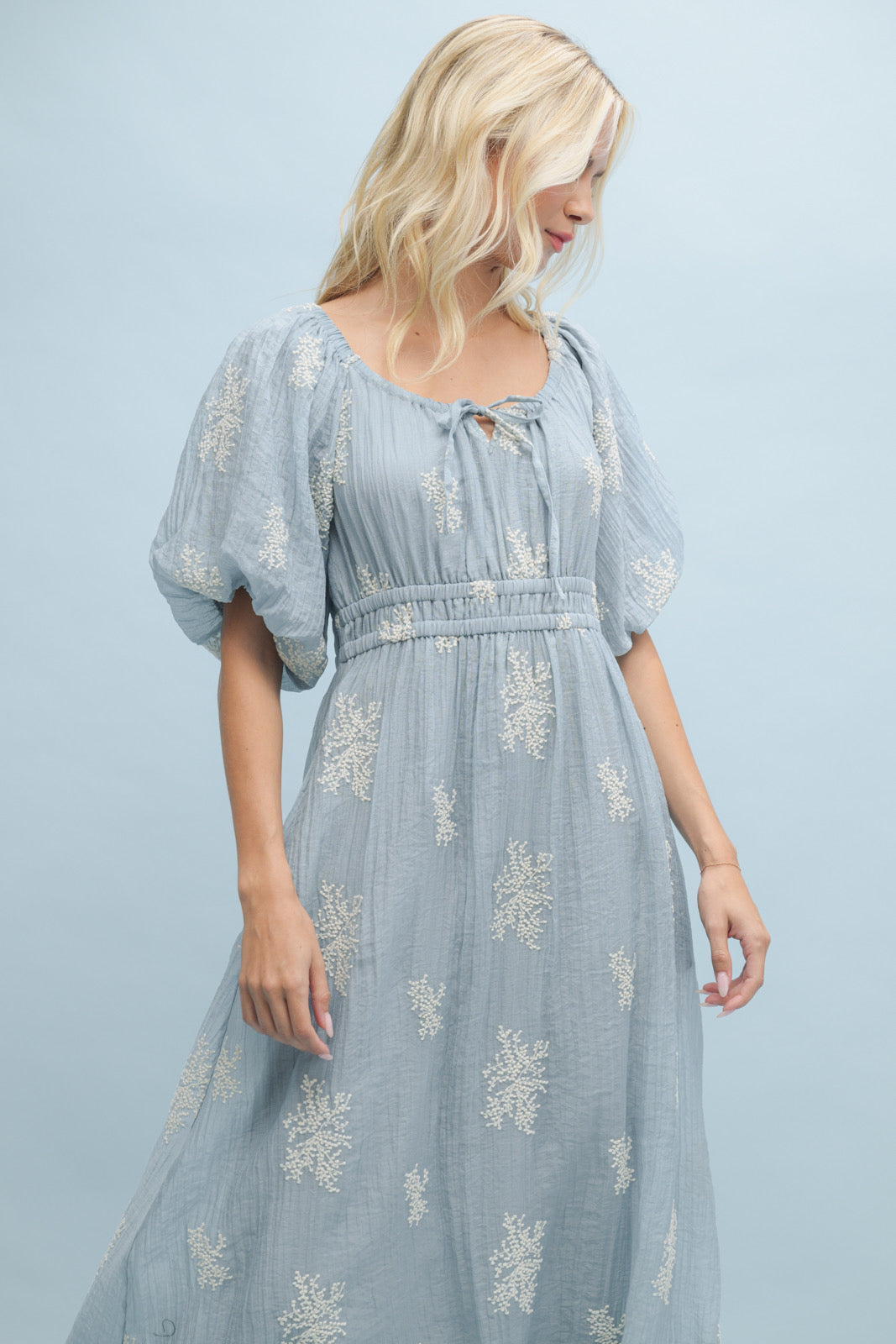 Skye Floral Embroidered Midi Dress
