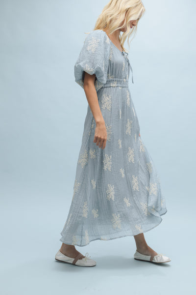 Skye Floral Embroidered Midi Dress