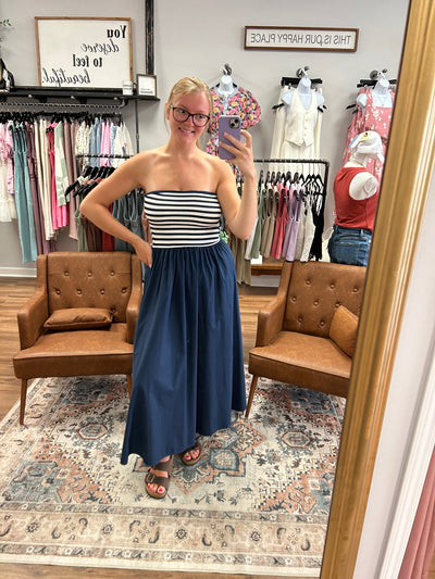 Endless Summer Mix Media Strapless Dress