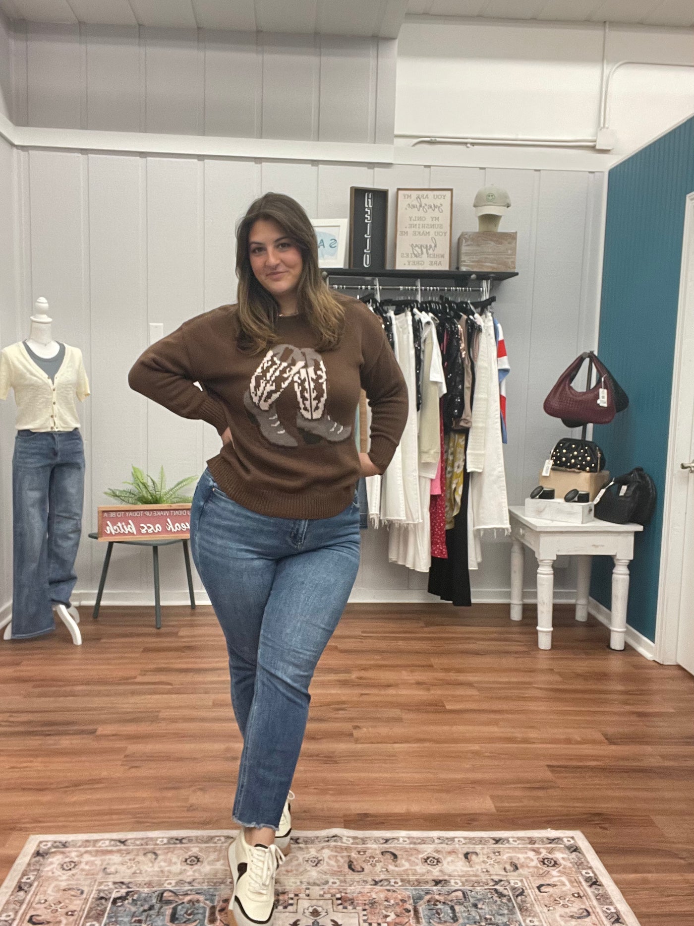 Boots Jacquard Knit Sweater