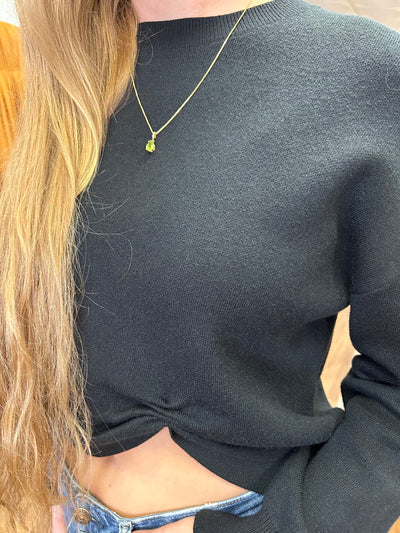 Sophie Cropped Knot Sweater