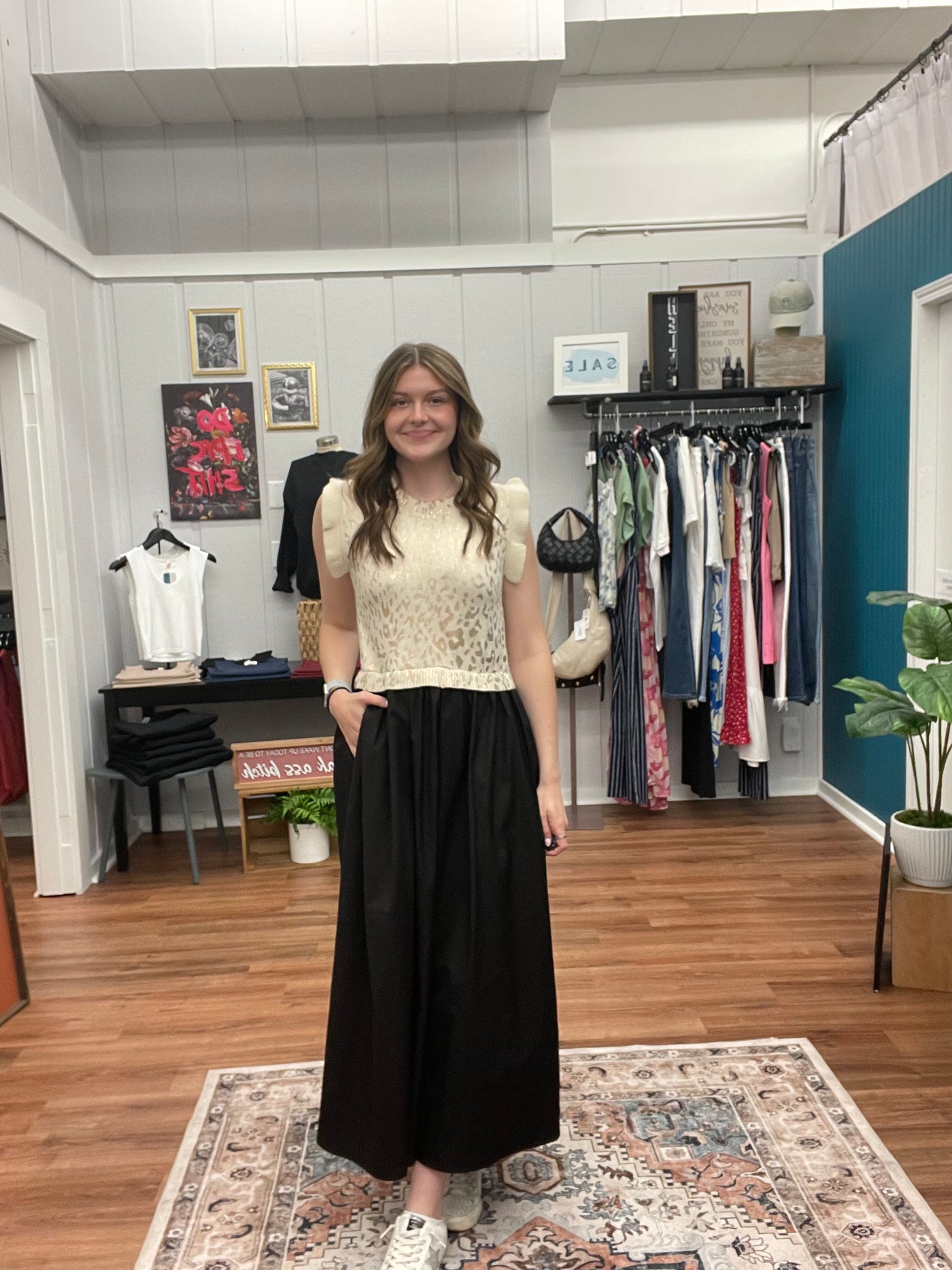 Lennie Foil Leopard Maxi Dress