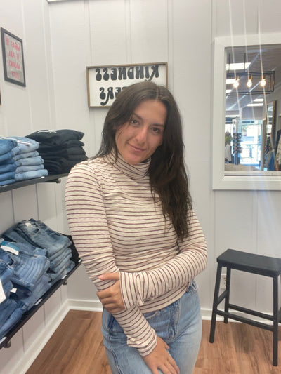 Alyssa Striped Turtleneck Top