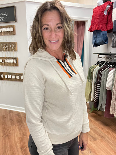 Lilly Varsity Half Zip Hoodie
