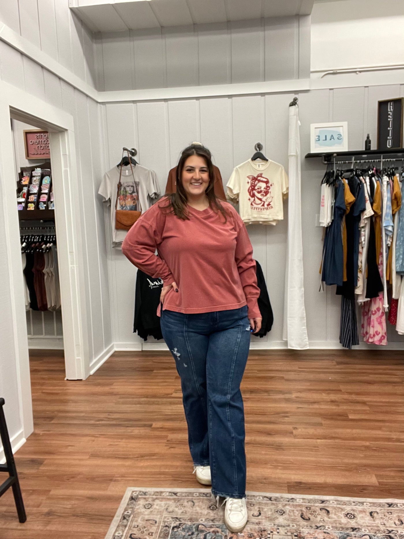 Abigail Vintage Washed V Neck Top