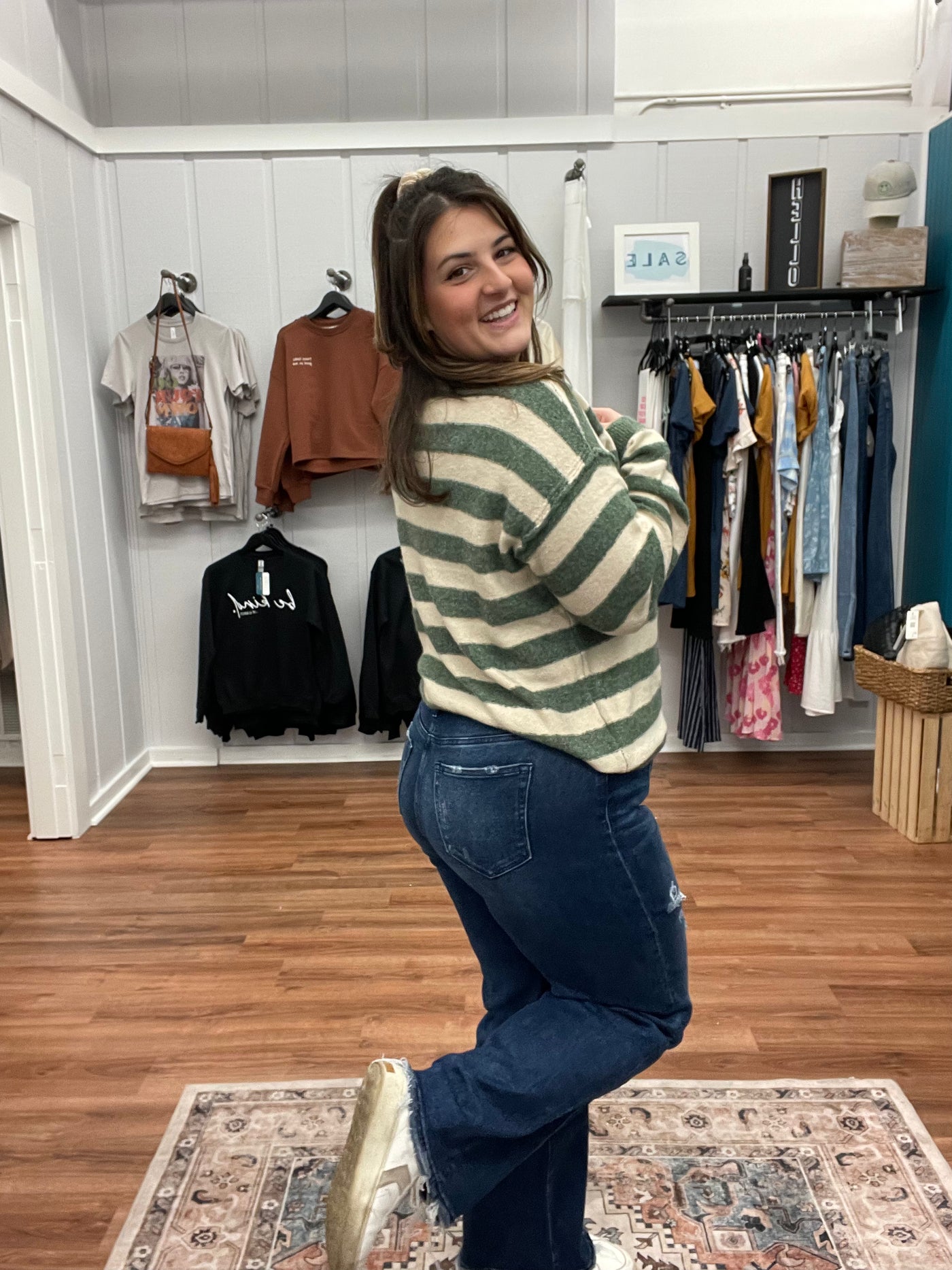 Brie Super Soft Striped Crewneck Sweater