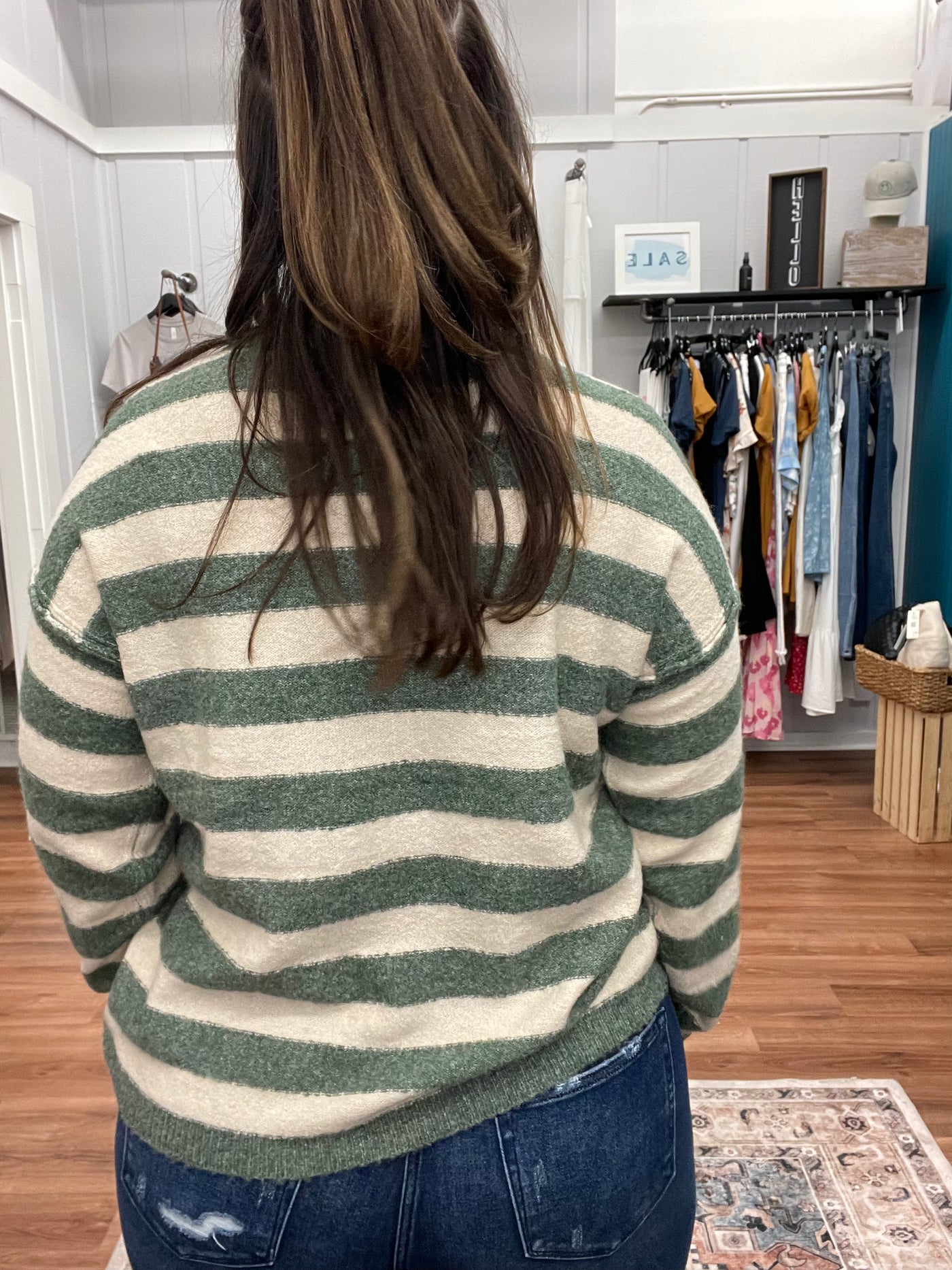 Brie Super Soft Striped Crewneck Sweater