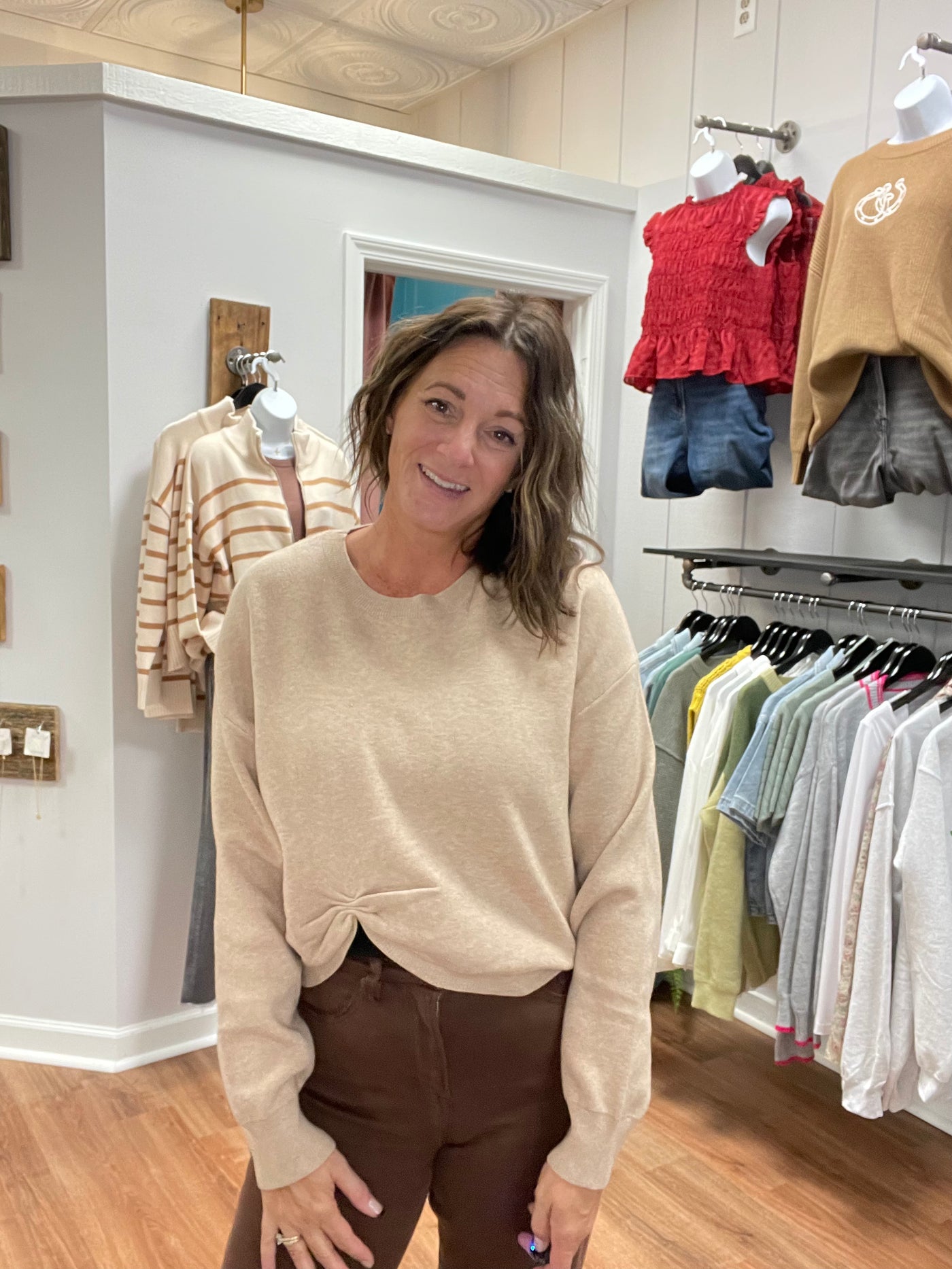 Sophie Cropped Knot Sweater