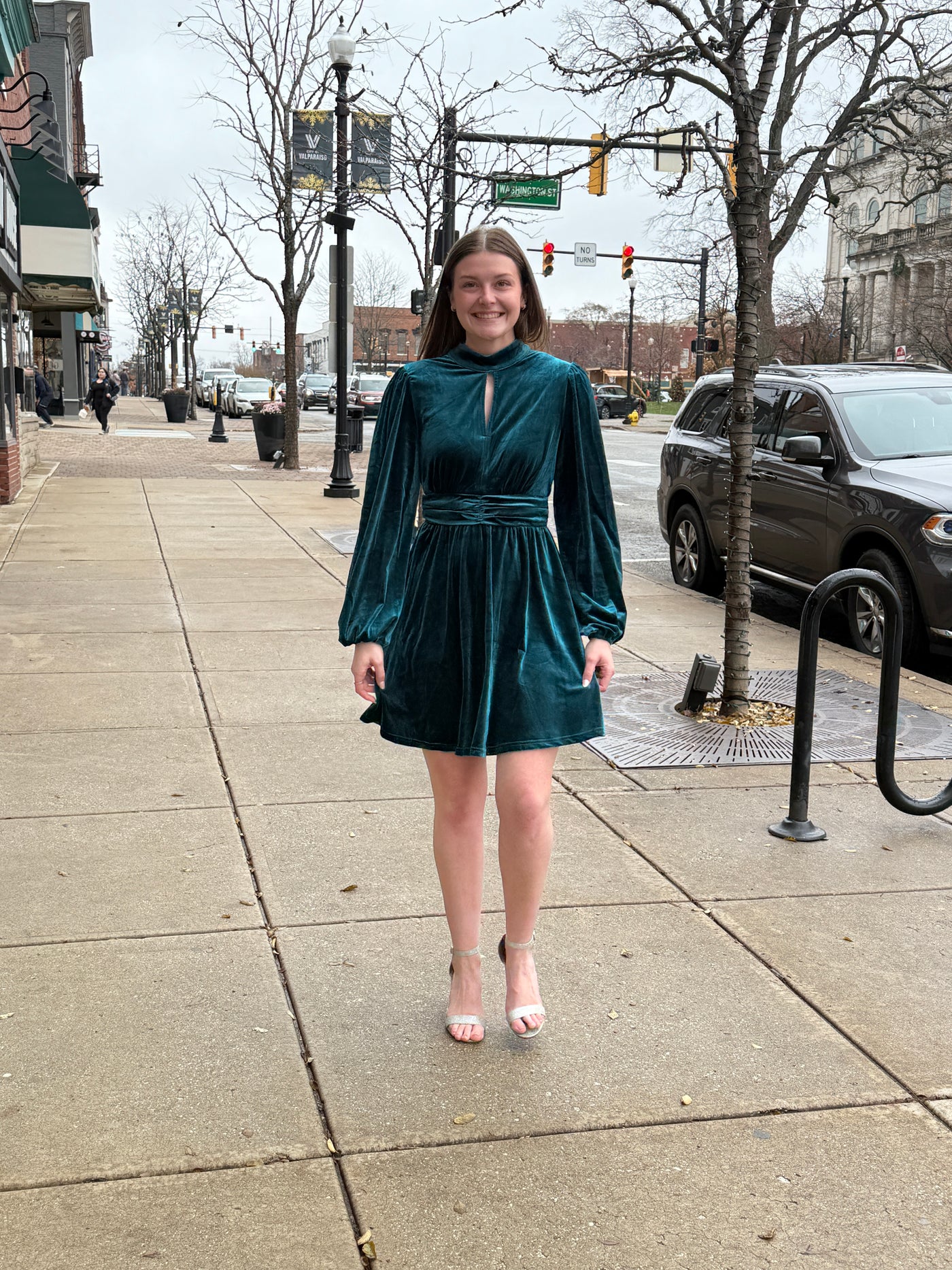 Victoria Front Key Hole Mini Dress