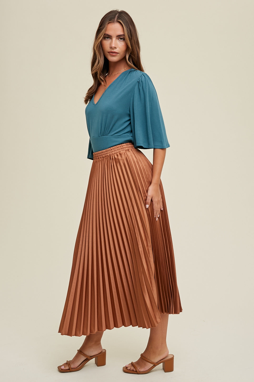 Angie Terry Knit Flutter Sleeve Top