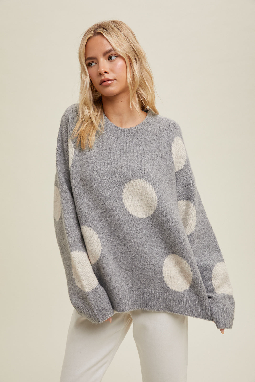 Dolly Polka Dot Crewneck Sweater