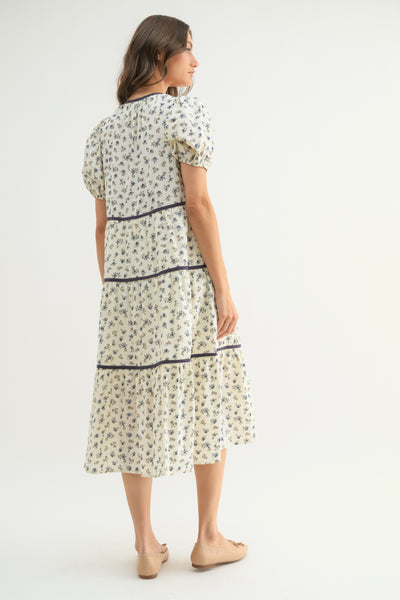 Gracie Piping Contrast Midi Dress