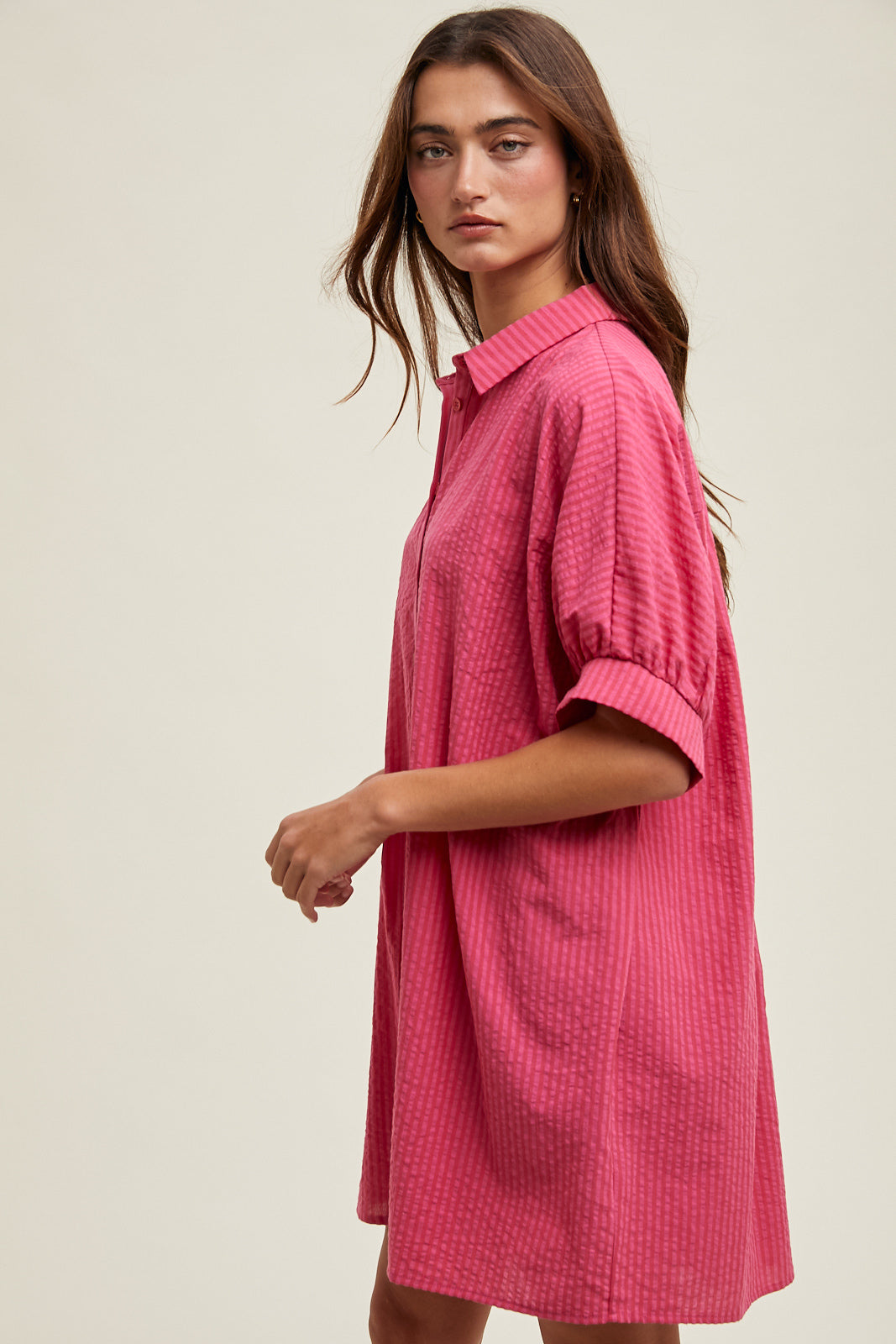 Susan Striped Button Up Mini Dress