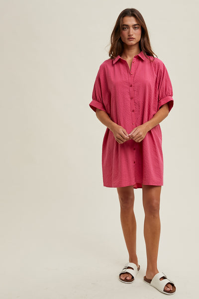 Susan Striped Button Up Mini Dress