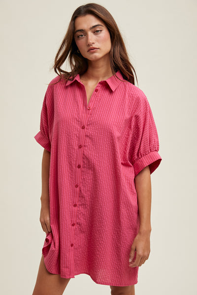 Susan Striped Button Up Mini Dress
