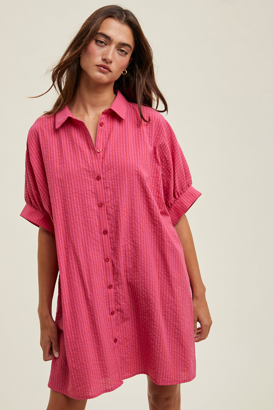 Susan Striped Button Up Mini Dress