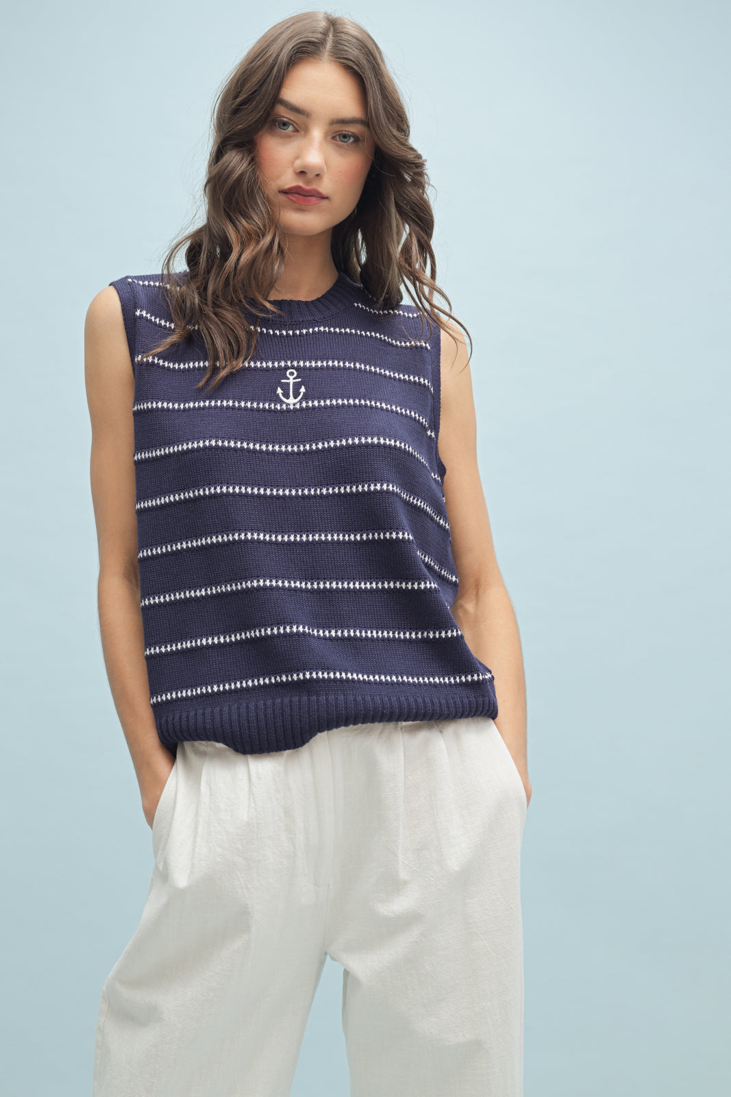 Sails Up Anchor Sweater Tank