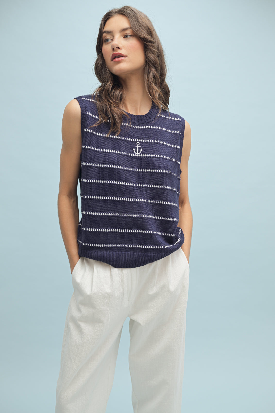Sails Up Anchor Sweater Tank