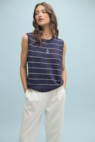 Sails Up Anchor Sweater Tank