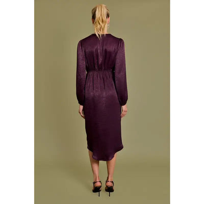 Kaylee Winery Surplice Midi Dress