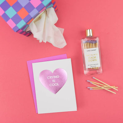 Chez Gagné - Crying Is Cool - Heart - Funny Sympathy Letterpress Card