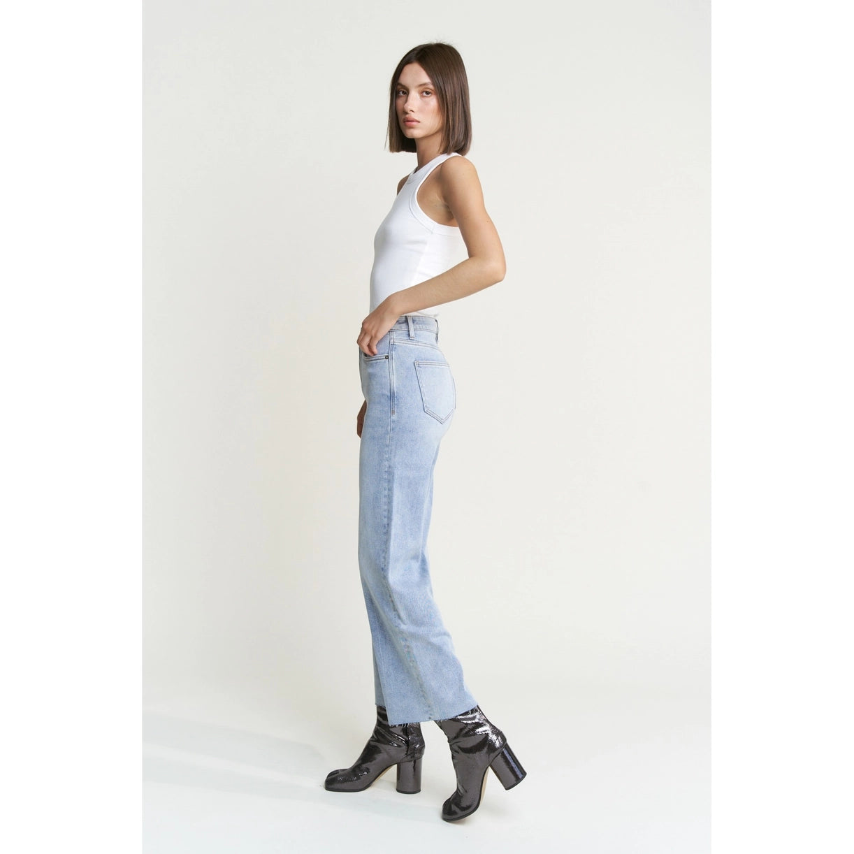 Sanibel Mid Rise Wide Leg Denim