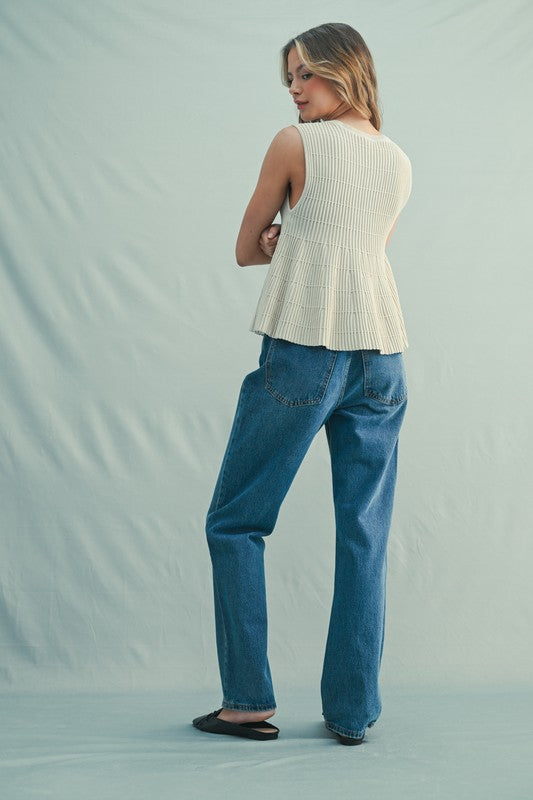 Addison Flared Ribbed Tank