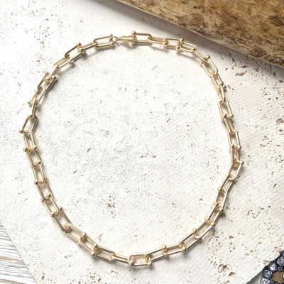 Matte gold Paperclip Chain