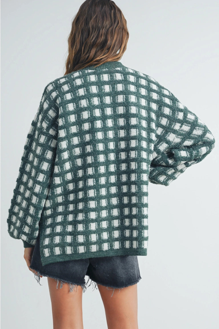 Spirit Checkered Oversized Sweater