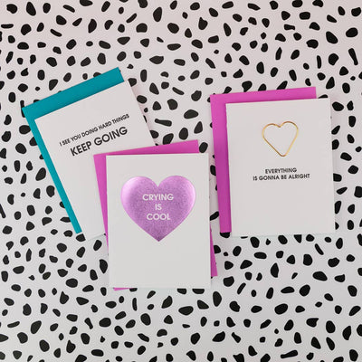 Chez Gagné - Crying Is Cool - Heart - Funny Sympathy Letterpress Card