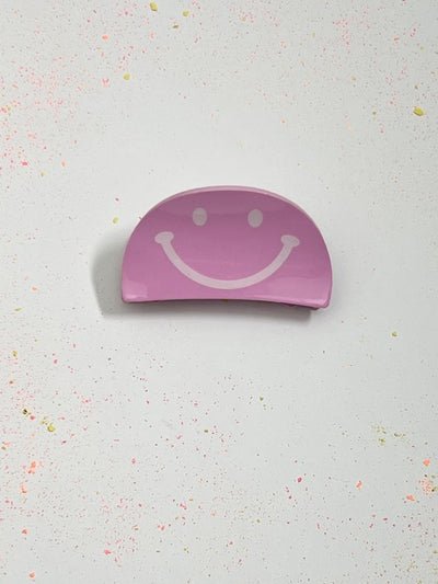 Smiley Face Half Circle Claw Clip